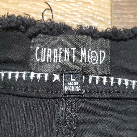 Dolls Kill Current Mood Black Straight Leg Jeans with Graphic Patches - Picture 2 of 13